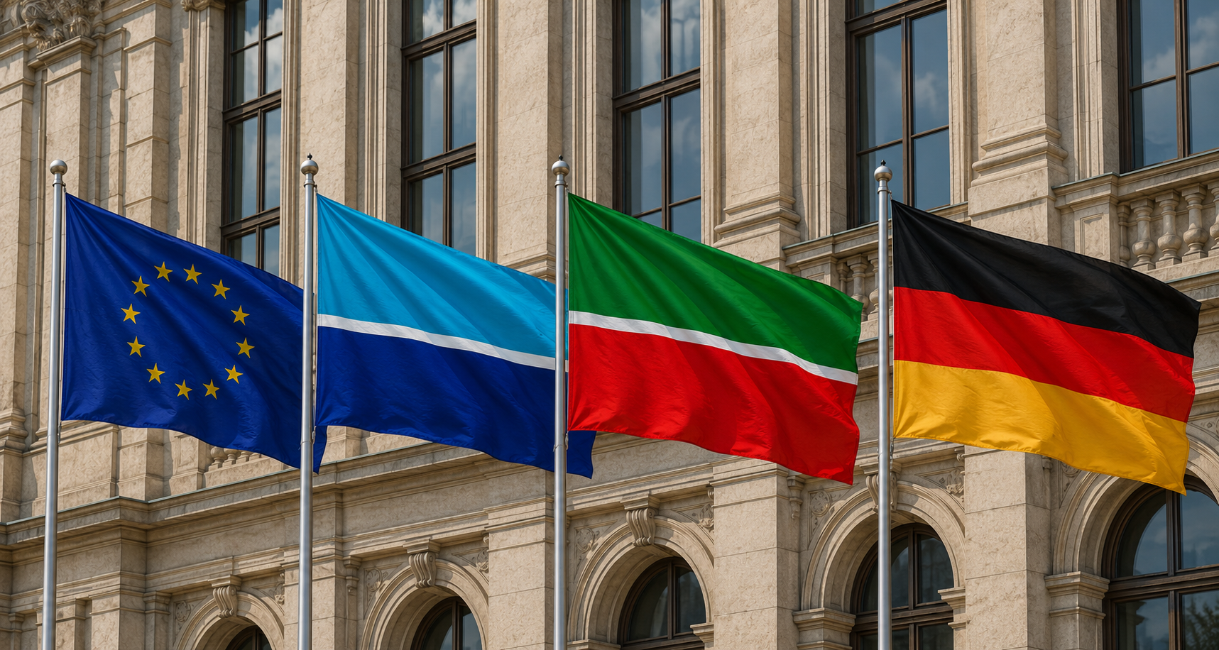 Flags of the European Union, Tatars of Europe, Tatarstan and Germany